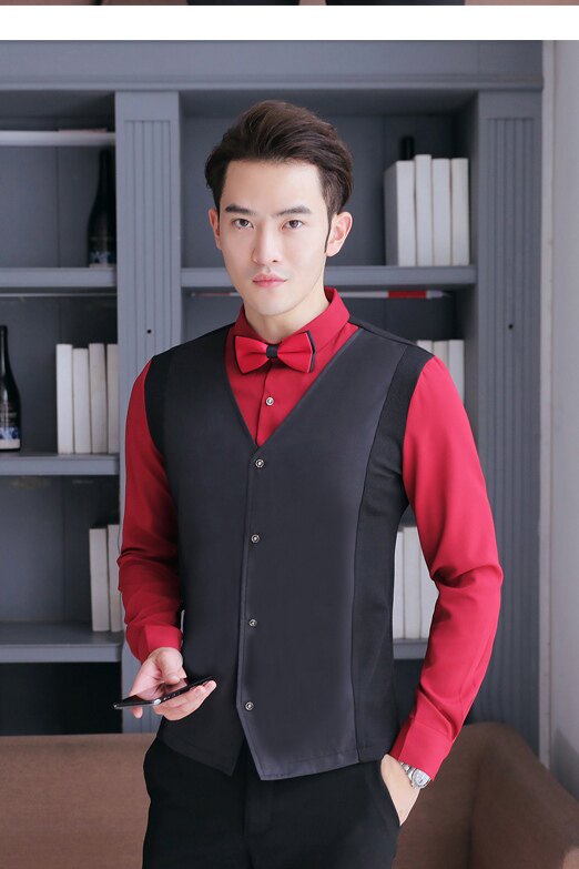 YC101-男潮假两件衬衫马甲两件套工作服大码营业员工装P50,男装衬衫,星座717A