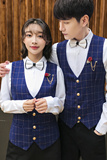 Q8710*2024新款格子短款马甲套装夜店酒吧工作服男女款马甲P50，男装背心/马甲，星座717A
