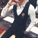 Y8744-W学院风男KTV英伦DJ马甲工作服美发师理发店大码马甲P50，男装背心/马甲，星座717A