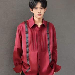 QS017*男法式休闲长袖衬衫伴郎服P48,男装衬衫,星座717A