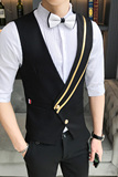 LP777-男英伦斜拉条单排扣马甲服务员KTV酒吧夜店马甲工作服P45，男装背心/马甲，星座717A