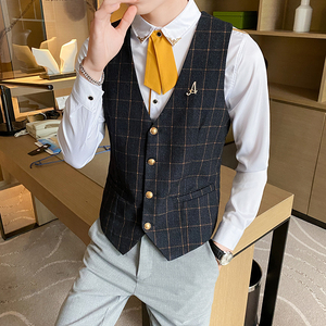 8752*男士修身潮男个性西装马甲夜店韩版发型师坎肩小马夹P50图片