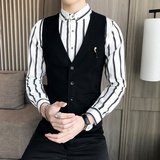 LP747-新款烟斗装饰单排扣男马甲外套KTV发型师马甲工作服P50，男装背心/马甲，星座717A