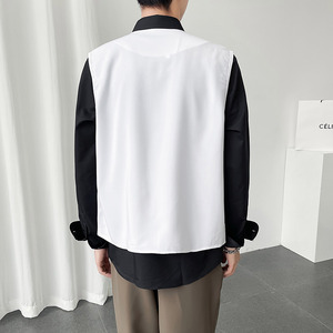 QS022*青年黑色多口袋男休闲轻奢马甲外套P35图片