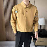 LT150*男秋季撞色个性小众设计工作服KTV夜店服务生衬衫工装P55，男装衬衫，星座717A