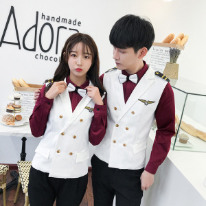 Q8758-新款空少系列男女款短马甲外套工作服发型师马甲P50图片