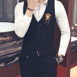 Y8744-W学院风男KTV英伦DJ马甲工作服美发师理发店大码马甲P50，男装背心/马甲，星座717A