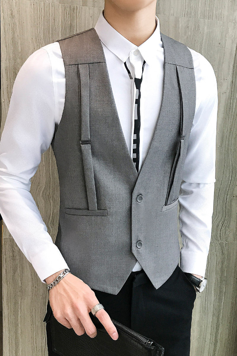 LP781-个性潮男背带短款马甲外套夜店酒吧发型师马甲P50,男装背心/马甲,星座717A