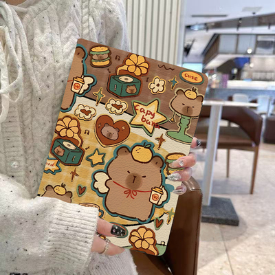 卡皮巴拉2017/18皮套MPGT2CH/A1823外壳A1822套新款ipadA1893保护套苹果9.7寸ipadA1566适用于2018款A1474