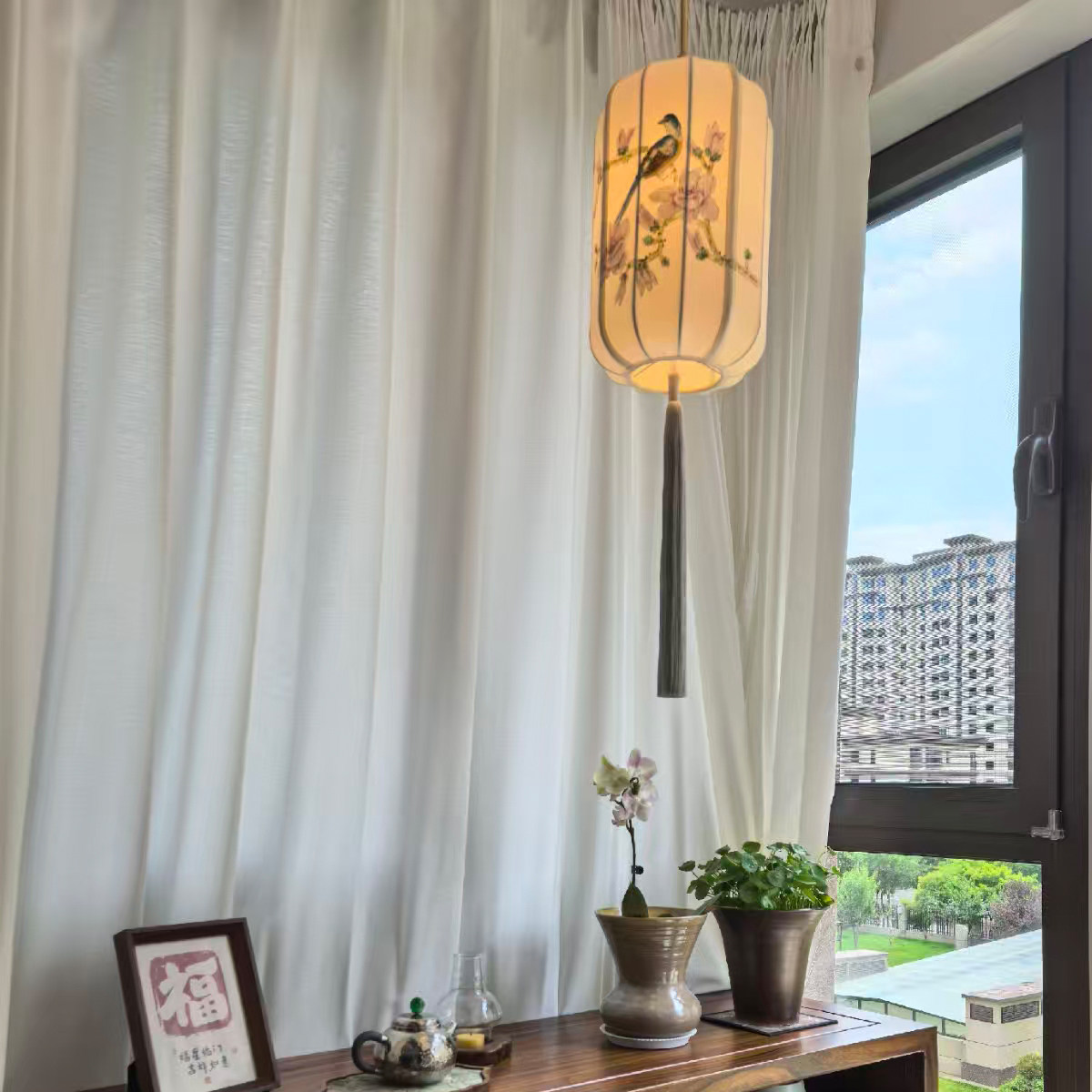 宋代美学新中式单吊手绘复古卧室床头灯中国风书房过道宫灯笼吊灯,家装灯饰光源,床头/玄关/吧台/过道吊灯,淘宝优惠券,粉丝福利购,淘宝优惠卷