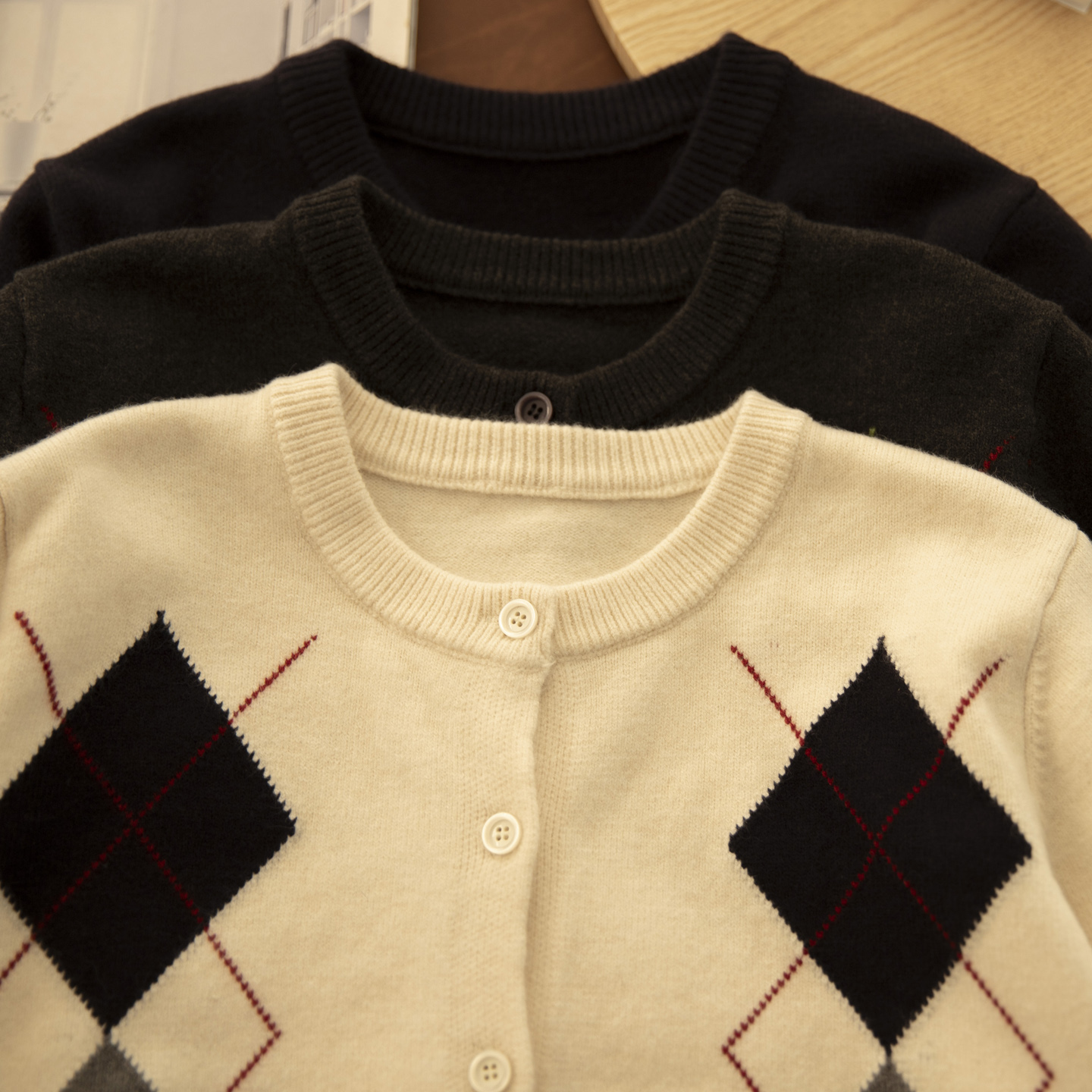 菱形格软糯针织衫女秋冬显瘦毛衣