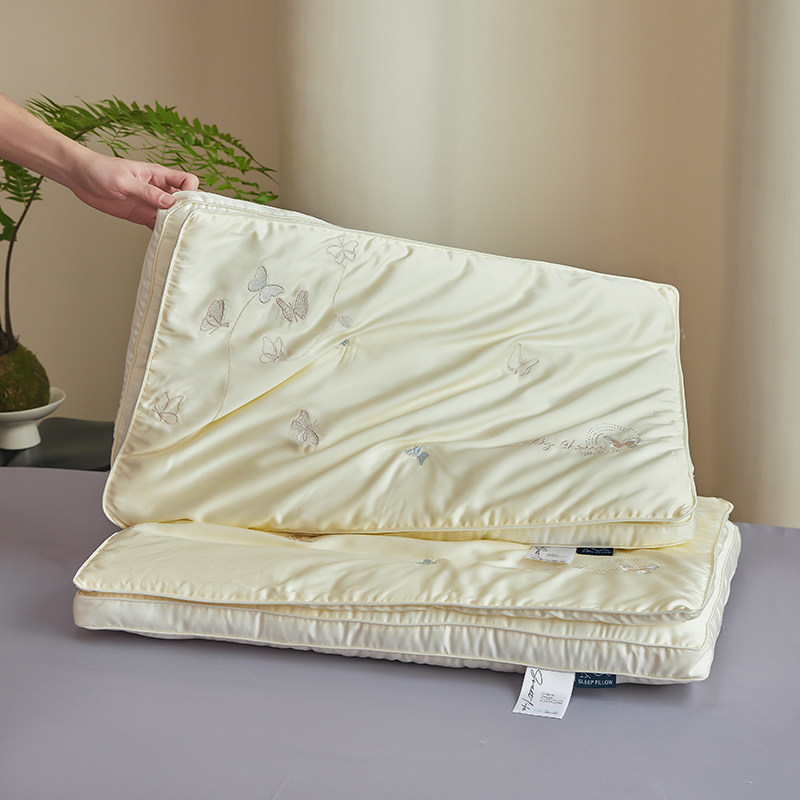 肥子妈GARDENHOTLE酒店睡感蚕丝蛋白枕头护颈椎助睡眠柔软枕芯