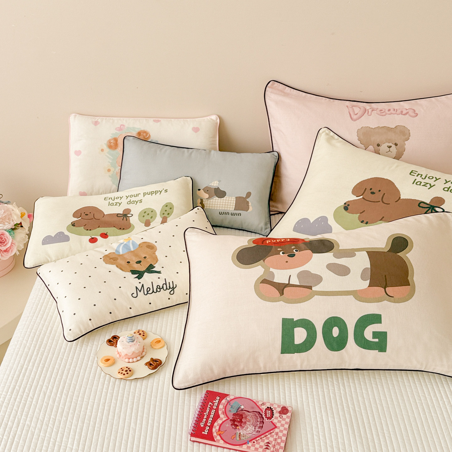 2025新款A类全棉纯棉双层纱单枕套 枕套单件