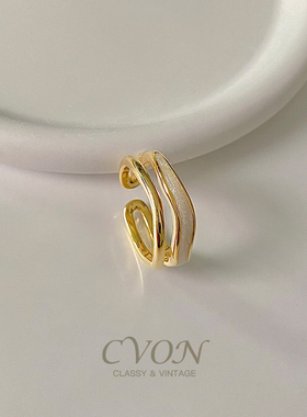 CVON金属法式气质开口戒指