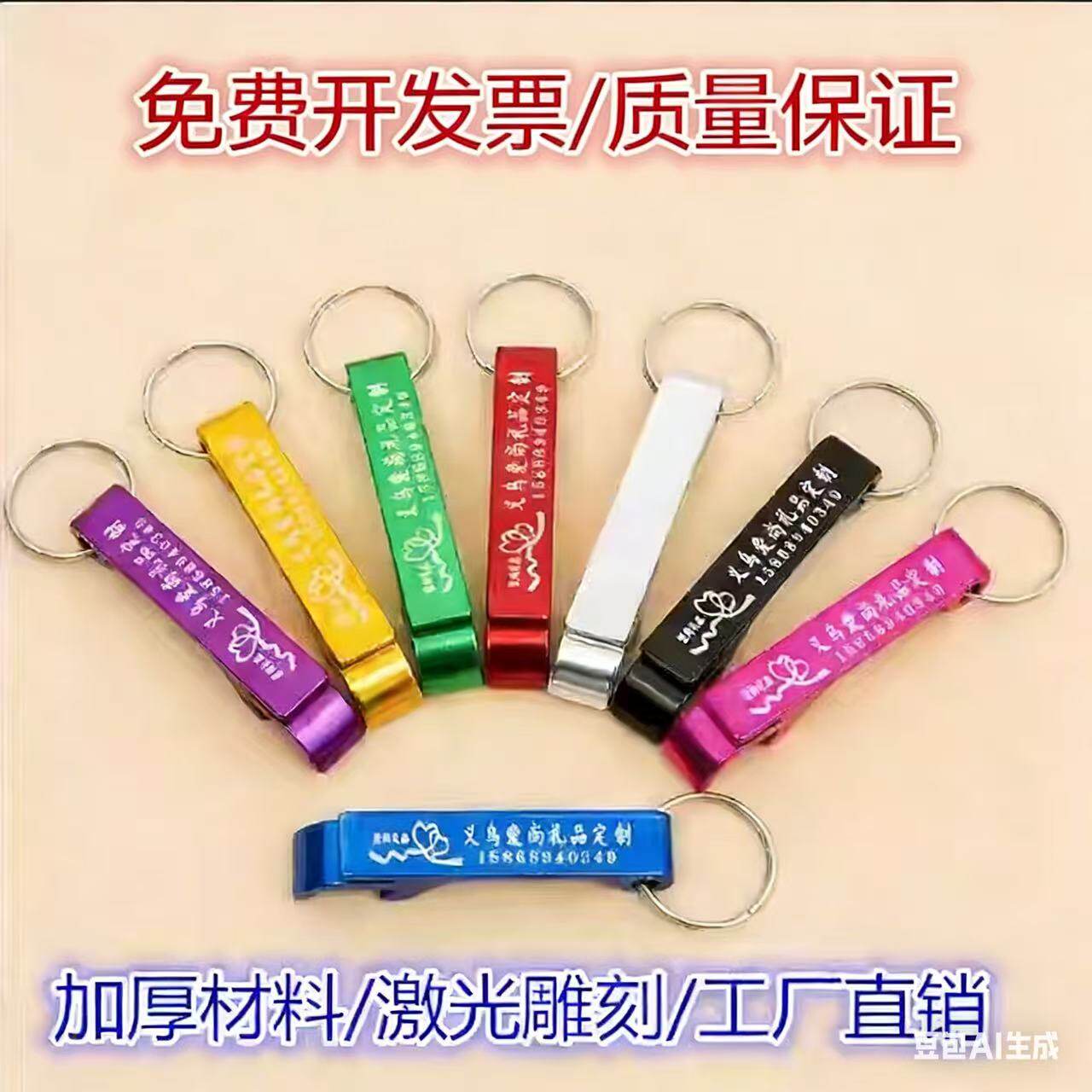 新品创意开瓶器啤酒公司开业活动广告启子钥匙扣起子开罐logo定制