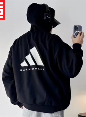 ADIDAS CHAPTER 03男女新款加绒大LOGO休闲连帽卫衣IN4243 IN4241