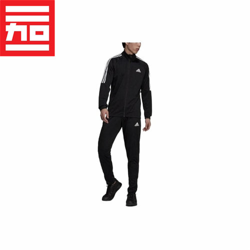 套装男子黑色经典三条纹