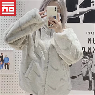 070 休闲舒适外套DQ6843 072 款 NIKE耐克立领保暖人造皮草女子冬季