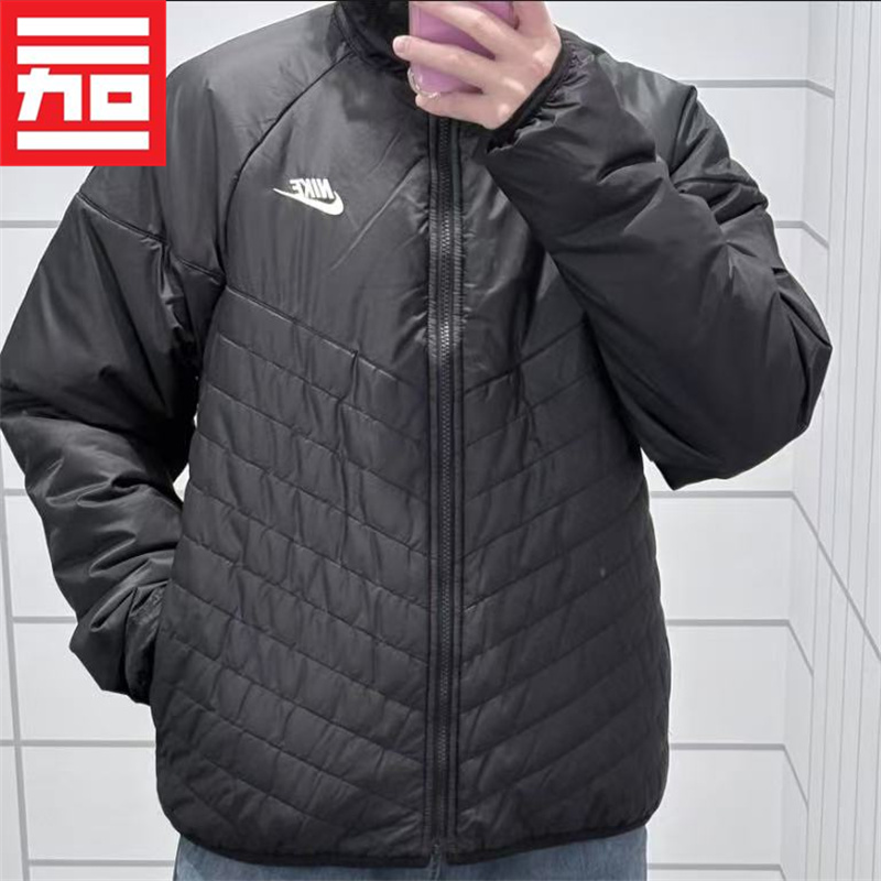 Nike耐克男短款防风保暖户外休闲百搭立领运动棉服外套FB8196-010