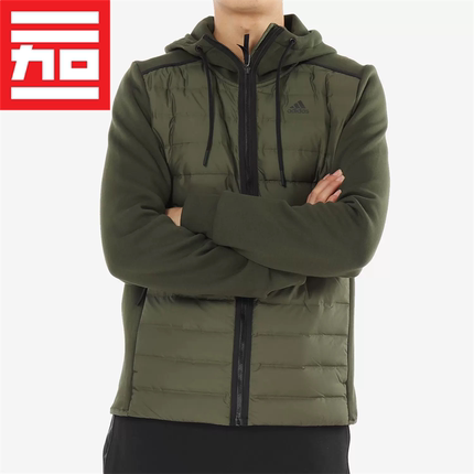 Adidas阿迪达斯冬男款休闲运动舒适保暖连帽短款羽绒服外套CY8722