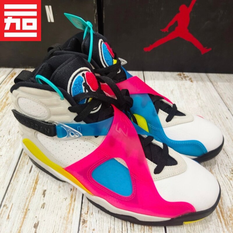 Air Jordan 8 AJ8 乔8 多彩霓虹糖果色高帮实战篮球鞋BQ7666-100