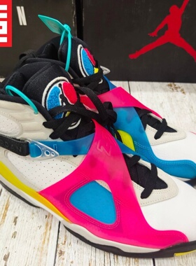 Air Jordan 8 AJ8 乔8 多彩霓虹糖果色高帮实战篮球鞋BQ7666-100