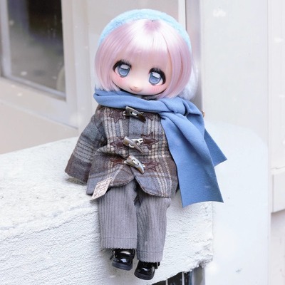 线团咪 bjd娃衣普六胖六bjd巫师帽格子大衣原创娃衣
