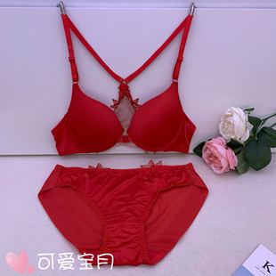 现货 韩国lalingerie性感女内衣聚拢前扣舒适无痕美背光面文胸套装