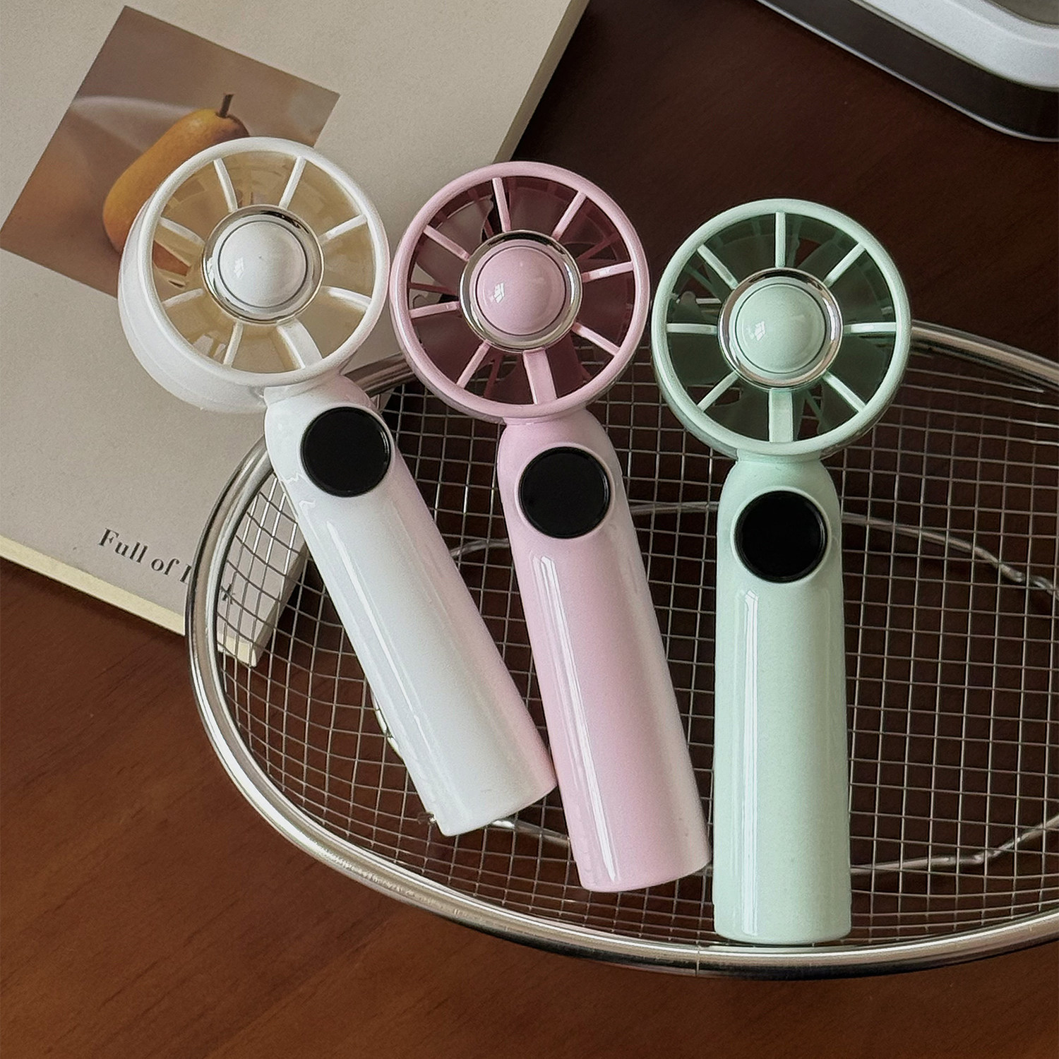 简约ins风手持小风扇文艺夏天小巧便携大风力户外创意usb充电风扇