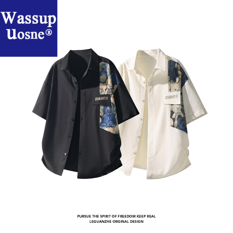 Wassup Uosne衫外套男夏夏款2026新中式男装潮牌大码夏季长袖衬休