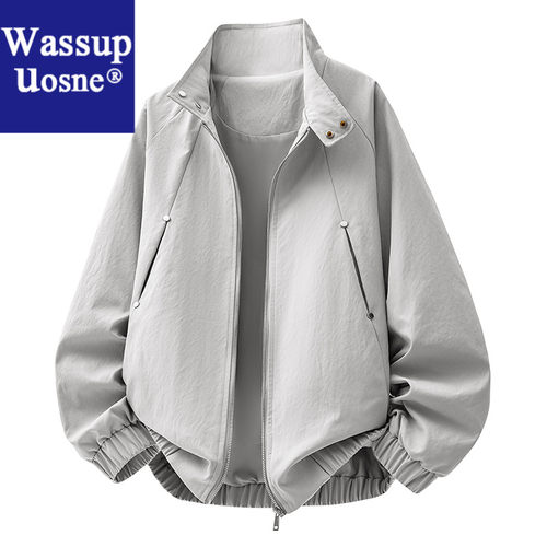 Wassup Uosne外套男士夹克休闲宽松立领上衣运动ma1美式男款工装