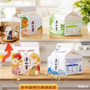 新希望三牧高原酸奶凉山雪买一件送一盒蒂时原味酸奶 458克