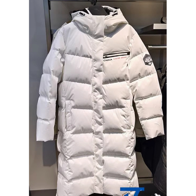 安踏正品女长款鹅绒羽绒服2024冬款连帽时尚潮羽绒风衣162517908