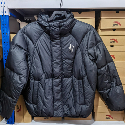 安踏欧文系列面包服速暖男女同款2025冬新款连帽羽绒服172541910N