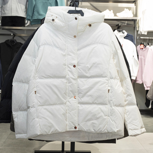 安踏正品保暖女装2025冬新款综训连帽防泼水运动羽绒服162547935