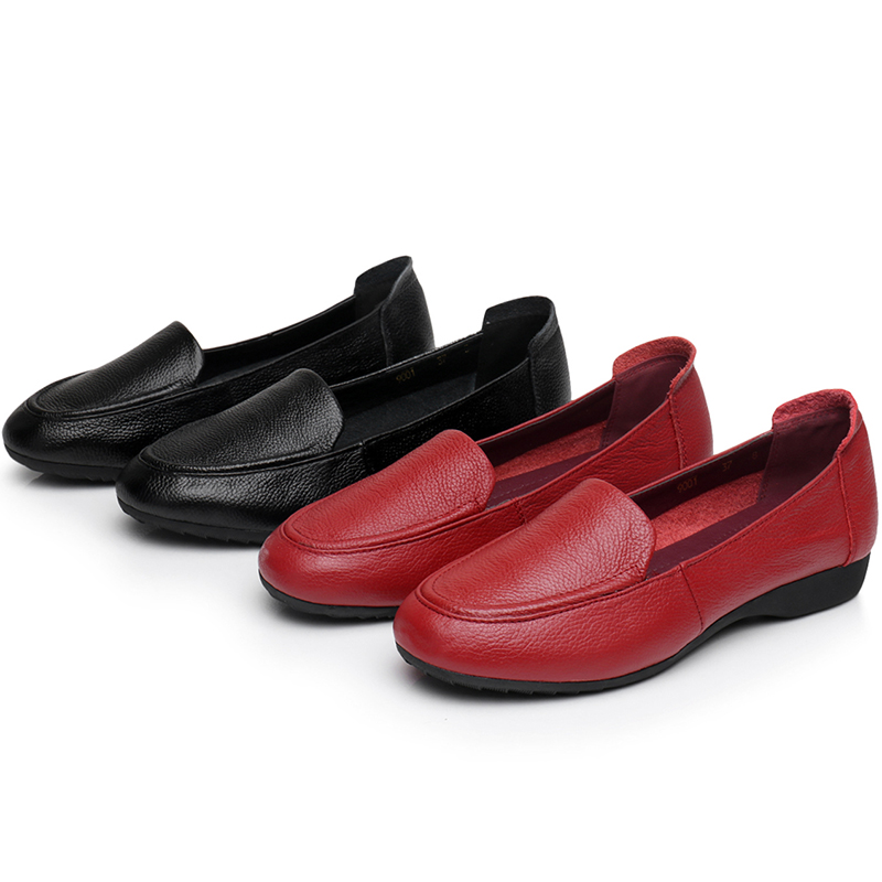 软底软皮舒适中老年女鞋妈妈鞋子