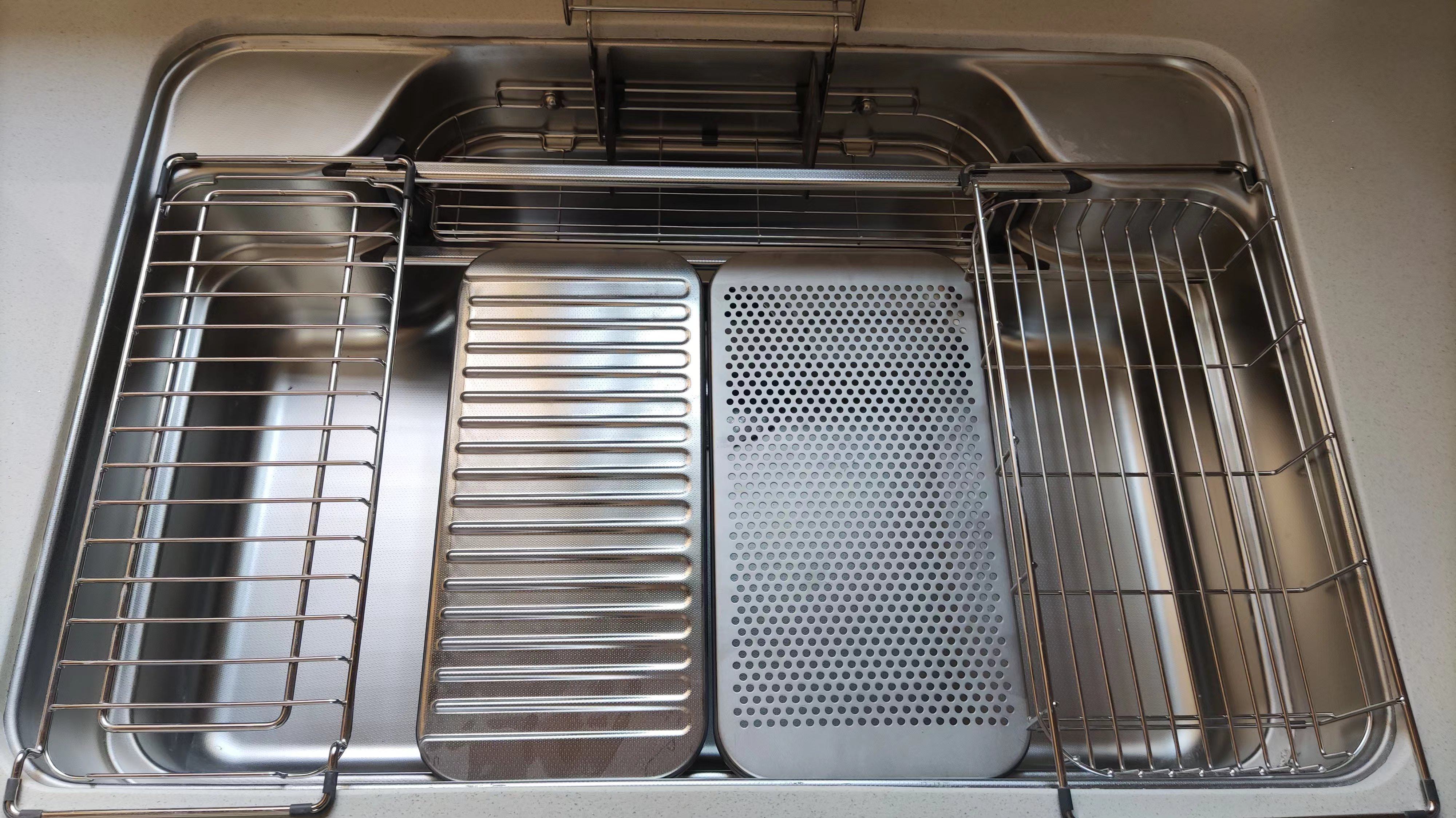 日本进口LIXIL骊住水槽W机能型3D压花多功能304厨房不锈钢水槽