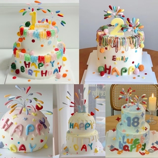 上海翻糖手工制作生日蛋糕新鲜现做动物奶油可加照片同城当天送达