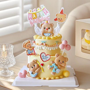 上海宝宝黄油小熊生日周岁儿童男女士八喜冰淇淋动物奶油水果蛋糕