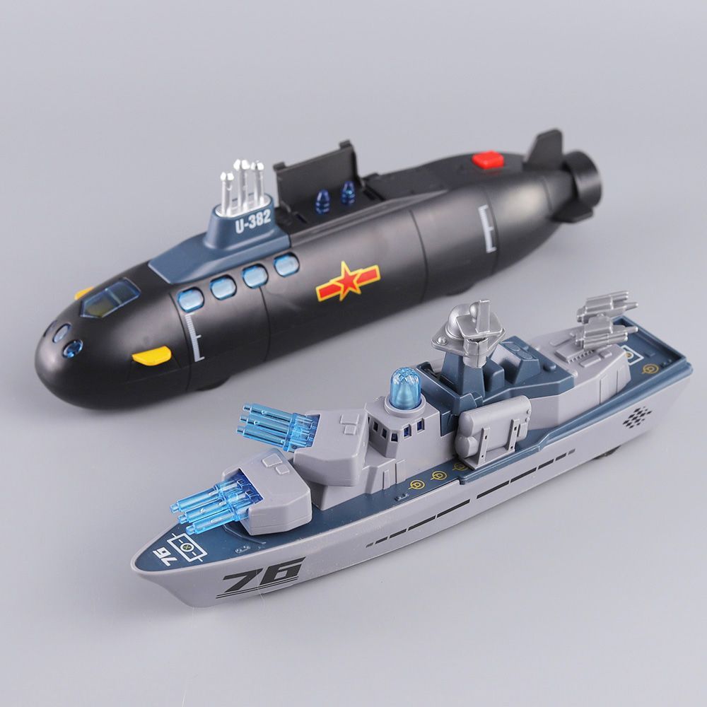 潜水艇驱逐舰模型儿童仿真惯性护卫舰玩具海洋巡航舰护航舰船礼物
