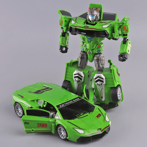 儿童益智男孩战警赛车卡车惯性跑车模型变身战士变形机器人玩具