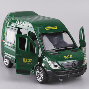 儿童快递运输车仿真五开门面包车声光邮政车男孩惯性玩具车模型