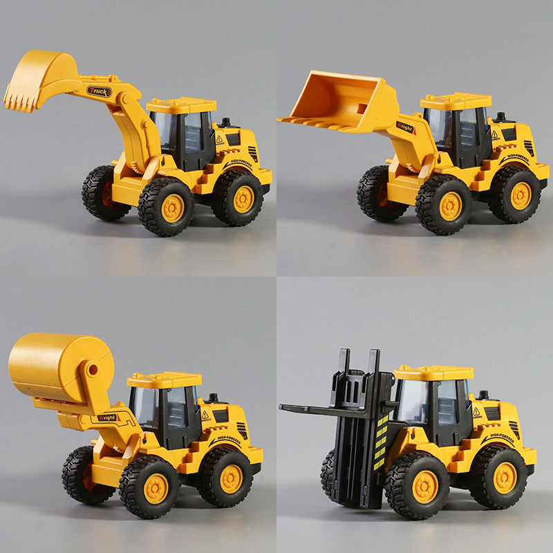 儿童工程车队惯性玩具车男孩宝宝耐心挖掘机推土车铲车叉车压路机