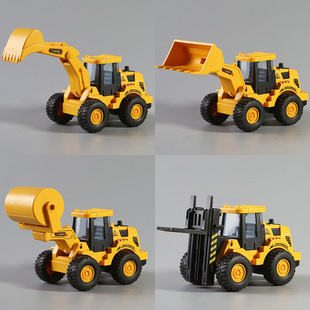儿童工程车队惯性玩具车男孩宝宝耐心挖掘机推土车铲车叉车压路机