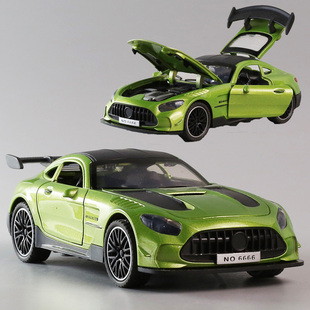 儿童合金开门跑车声光模型男孩回力小汽车宝宝金属摆件开门玩具车