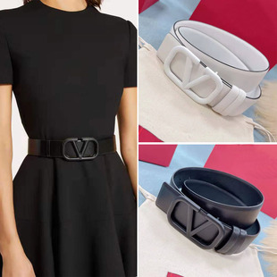 糖果色烤漆扣4cm宽腰带女士真皮装饰裤带配连衣裙裤子收腰皮带