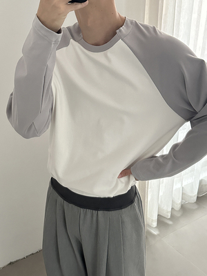 COLN极简风撞色长袖T恤