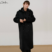 COLN连帽羊毛双排扣大衣简直是把冬日时髦又保暖具像化紧紧包裹你