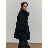 剪裁有着懂藏锋 COLN羊毛混纺立领大衣清隽也优雅 知进退 灰