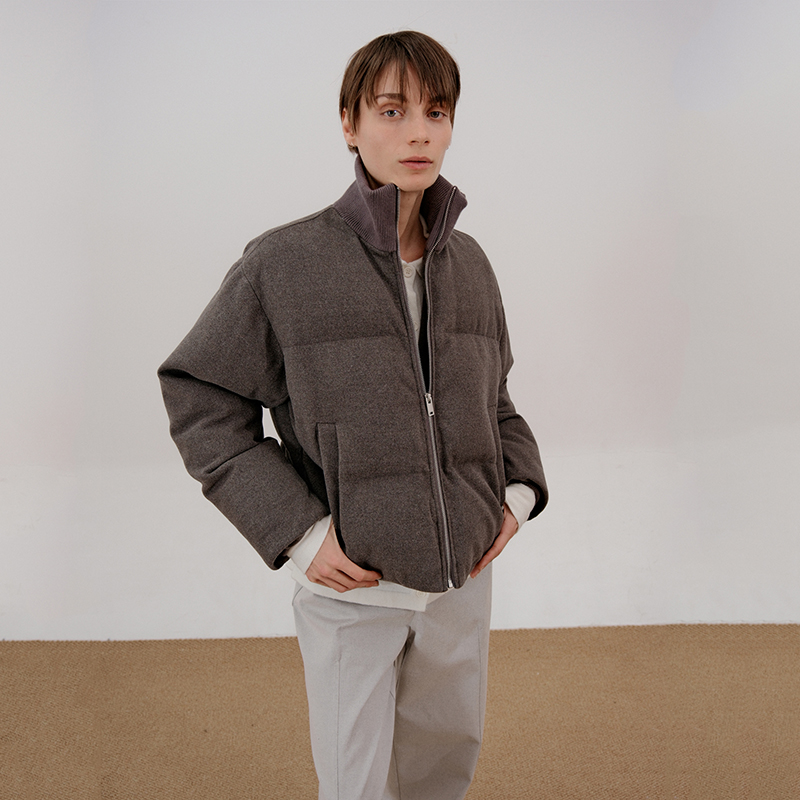 COLN秋冬呢料加厚棉衣